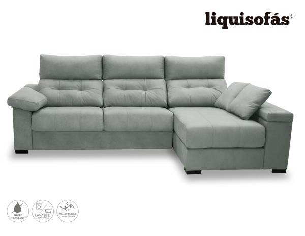 SOFÁ CHAISELONGUE CAMA CON SISTEMA ITALIANO Y RESPALDO RECLINABLE MOD. SIERRA