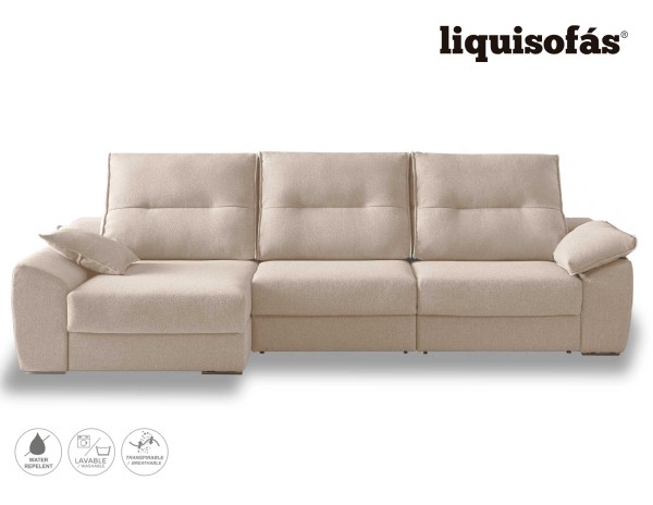 SOFÁ CHAISE LONGUE DESLIZANTE FRONTAL Y RECLINABLE MOD. FRIDAY