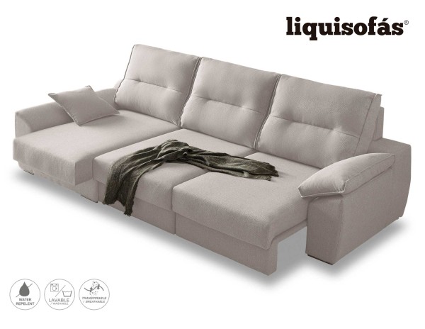 SOFÁ CHAISE LONGUE DESLIZANTE FRONTAL Y RECLINABLE MOD. FRIDAY