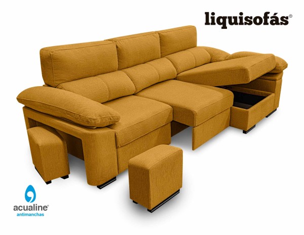 SOFÁ CHAISE LONGUE RECLINABLE Y DESLIZANTE FRONTAL MOD. SILK