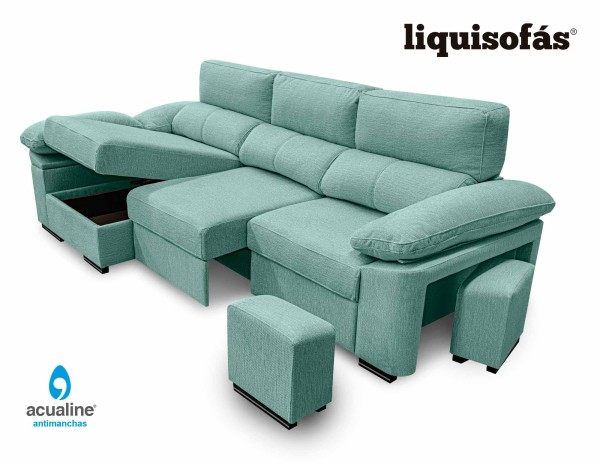 SOFÁ CHAISE LONGUE RECLINABLE Y DESLIZANTE FRONTAL MOD. SILK