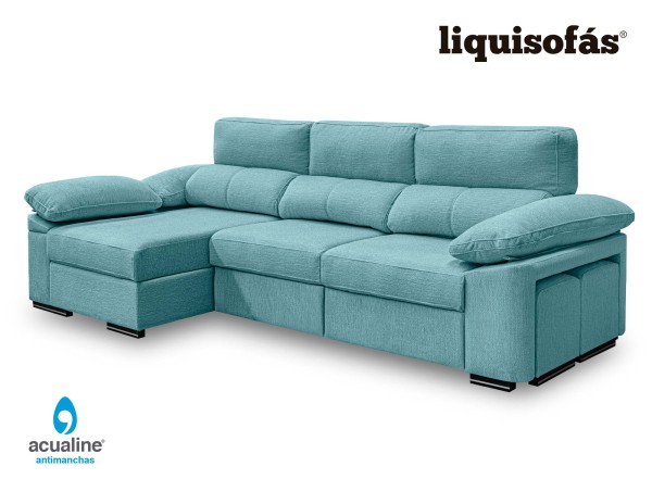 SOFÁ CHAISE LONGUE RECLINABLE Y DESLIZANTE FRONTAL MOD. SILK