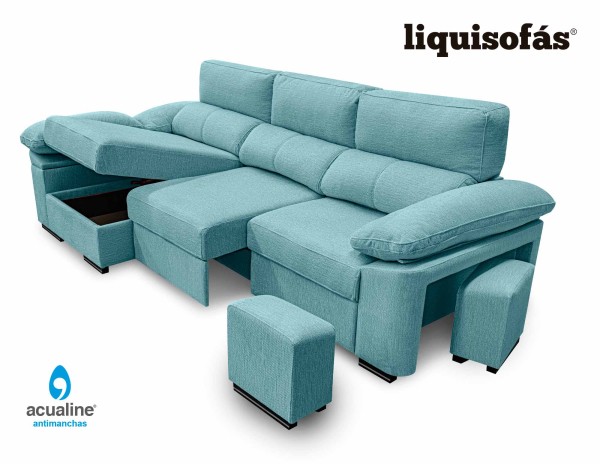 SOFÁ CHAISE LONGUE RECLINABLE Y DESLIZANTE FRONTAL MOD. SILK