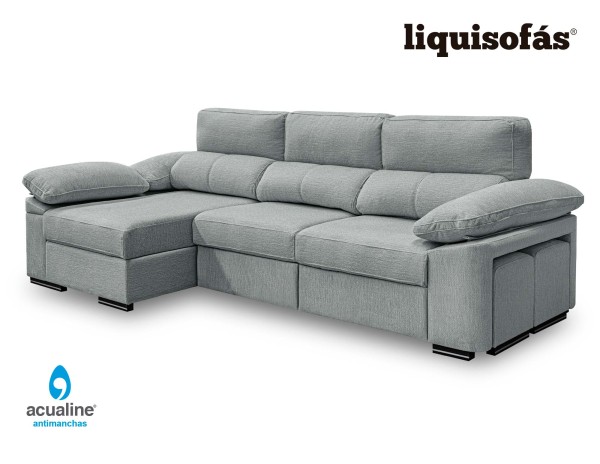 SOFÁ CHAISE LONGUE RECLINABLE Y DESLIZANTE FRONTAL MOD. SILK
