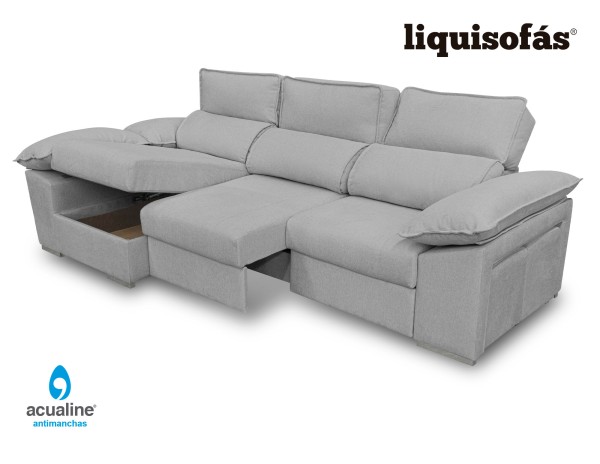 SOFÁ CHAISE LONGUE RECLINABLE Y DESLIZANTE AL SUELO MOD. TOGO