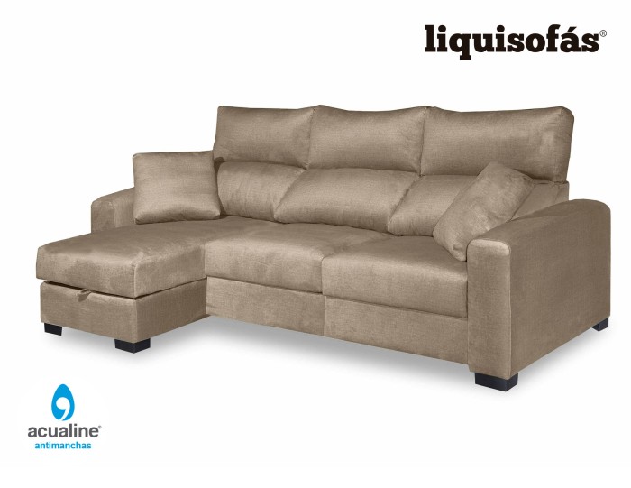 SOFÁ CHAISE LONGUE DESLIZANTE AL SUELO Y RECLINABLE MOD. ISLAND