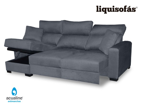 SOFÁ CHAISE LONGUE DESLIZANTE AL SUELO Y RECLINABLE MOD. ISLAND