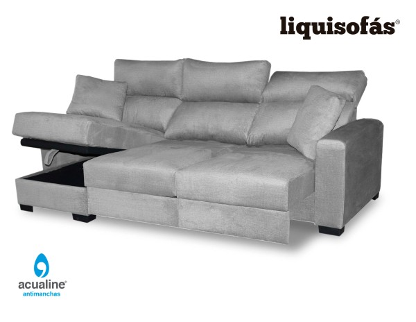 SOFÁ CHAISE LONGUE DESLIZANTE AL SUELO Y RECLINABLE MOD. ISLAND