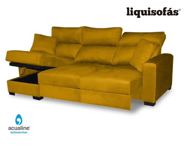 SOFÁ CHAISE LONGUE DESLIZANTE AL SUELO Y RECLINABLE MOD. ISLAND
