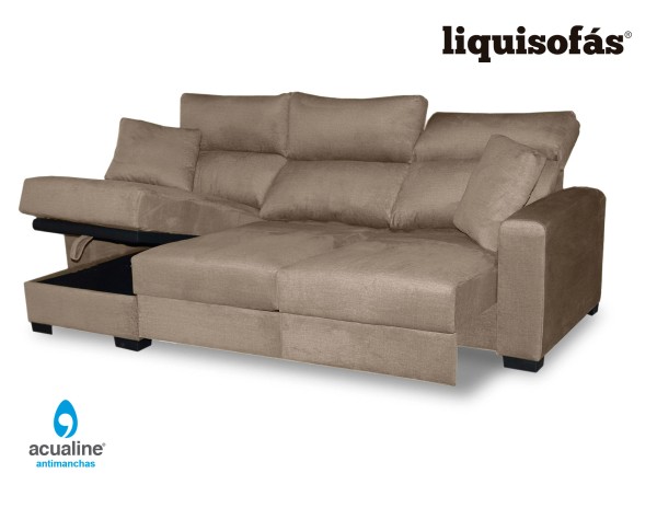 SOFÁ CHAISE LONGUE DESLIZANTE AL SUELO Y RECLINABLE MOD. ISLAND