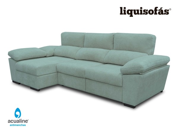 SOFÁ CHAISE LONGUE DESLIZANTE AL SUELO Y RECLINABLE MOD. NATA