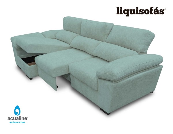 SOFÁ CHAISE LONGUE DESLIZANTE AL SUELO Y RECLINABLE MOD. NATA