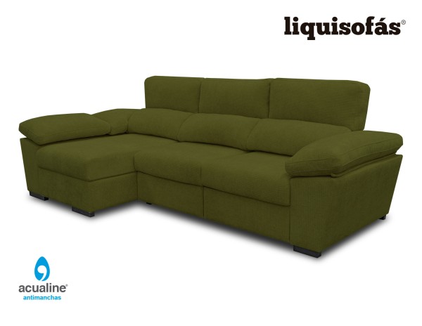 SOFÁ CHAISE LONGUE DESLIZANTE AL SUELO Y RECLINABLE MOD. NATA