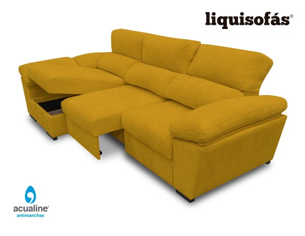 SOFÁ CHAISE LONGUE DESLIZANTE AL SUELO Y RECLINABLE MOD. NATA