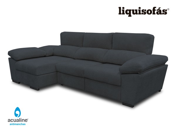 SOFÁ CHAISE LONGUE DESLIZANTE AL SUELO Y RECLINABLE MOD. NATA