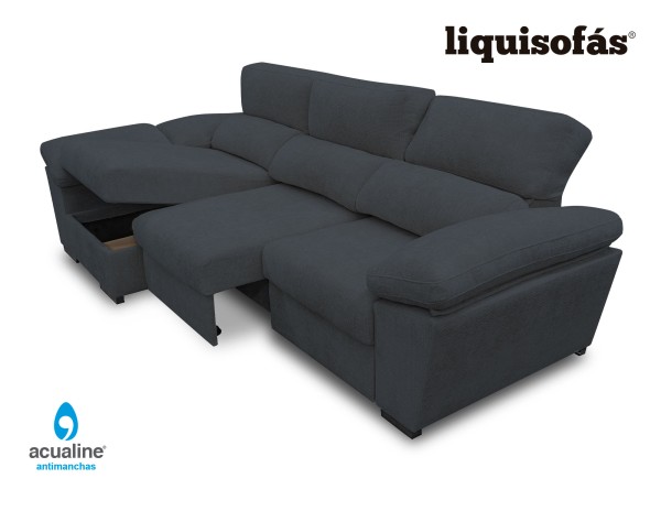 SOFÁ CHAISE LONGUE DESLIZANTE AL SUELO Y RECLINABLE MOD. NATA