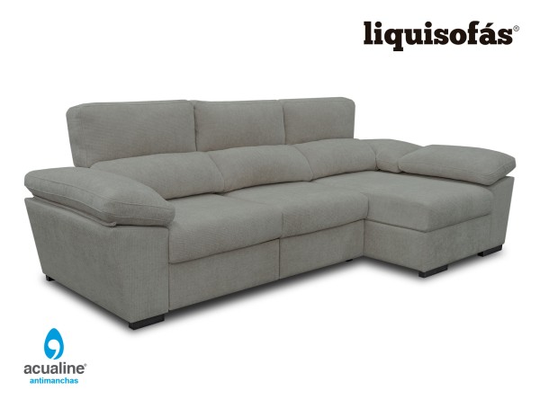 SOFÁ CHAISE LONGUE DESLIZANTE AL SUELO Y RECLINABLE MOD. NATA
