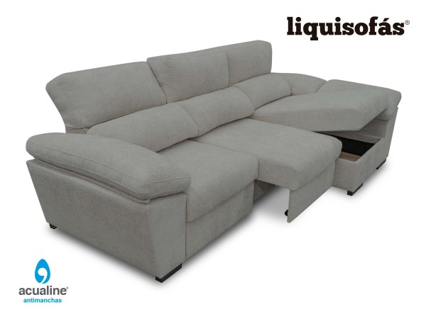 SOFÁ CHAISE LONGUE DESLIZANTE AL SUELO Y RECLINABLE MOD. NATA