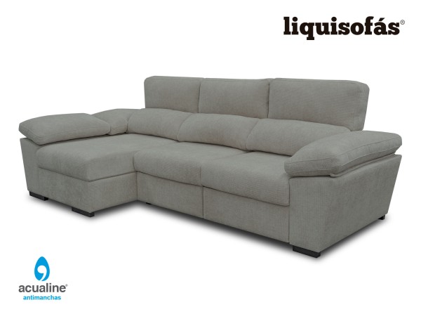 SOFÁ CHAISE LONGUE DESLIZANTE AL SUELO Y RECLINABLE MOD. NATA