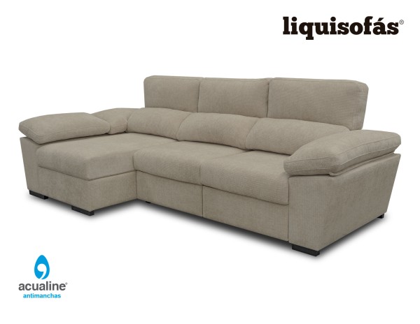 SOFÁ CHAISE LONGUE DESLIZANTE AL SUELO Y RECLINABLE MOD. NATA
