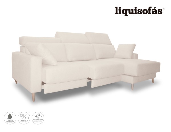 SOFÁ CHAISE LONGUE DESLIZANTE FRONTAL Y RECLINABLE MOD. COLONIA