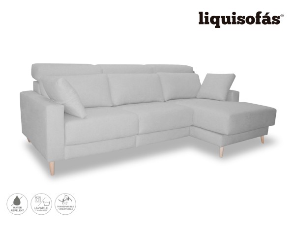 SOFÁ CHAISE LONGUE DESLIZANTE FRONTAL Y RECLINABLE MOD. COLONIA