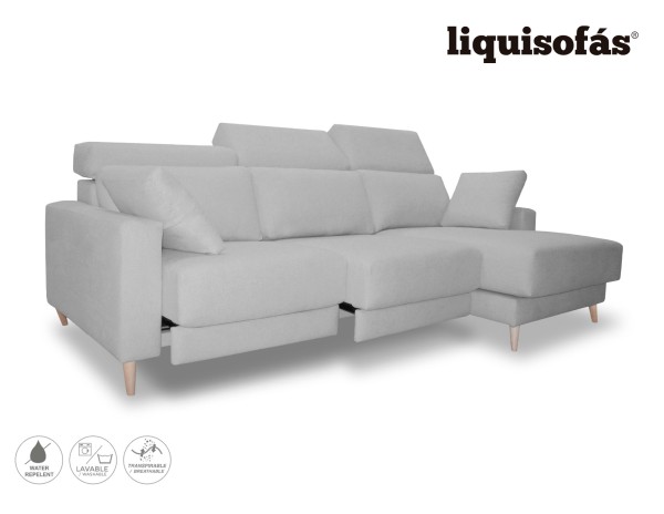 SOFÁ CHAISE LONGUE DESLIZANTE FRONTAL Y RECLINABLE MOD. COLONIA