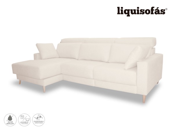 SOFÁ CHAISE LONGUE DESLIZANTE FRONTAL Y RECLINABLE MOD. COLONIA