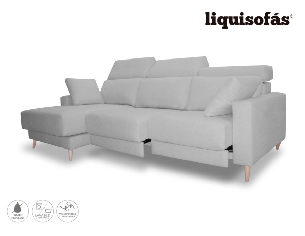 SOFÁ CHAISE LONGUE DESLIZANTE FRONTAL Y RECLINABLE MOD. COLONIA