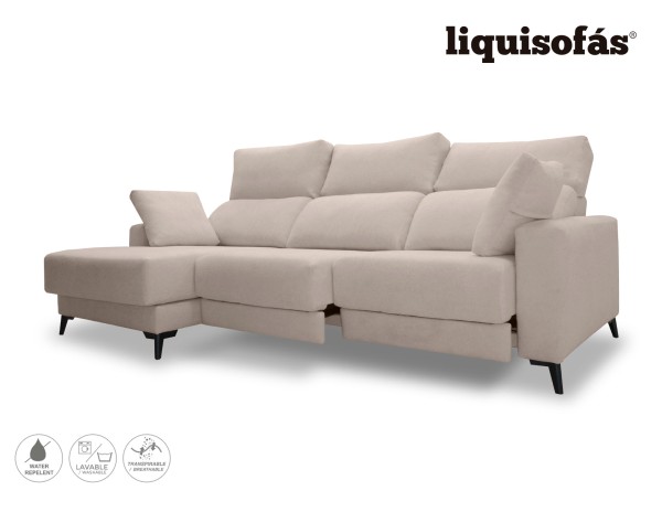 SOFÁ CHAISE LONGUE DESLIZANTE FRONTAL Y RECLINABLE MOD. ÁFRICA