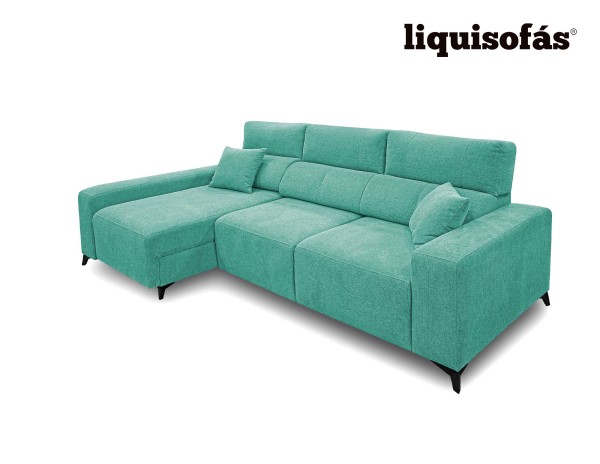 SOFÁ CHAISE LONGUE DESLIZANTE FRONTAL Y RECLINABLE MOD. GIJÓN