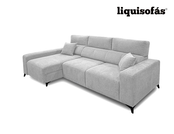 SOFÁ CHAISE LONGUE DESLIZANTE FRONTAL Y RECLINABLE MOD. GIJÓN