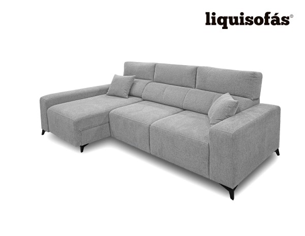SOFÁ CHAISE LONGUE DESLIZANTE FRONTAL Y RECLINABLE MOD. GIJÓN