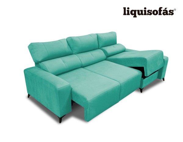 SOFÁ CHAISE LONGUE DESLIZANTE FRONTAL Y RECLINABLE MOD. GIJÓN