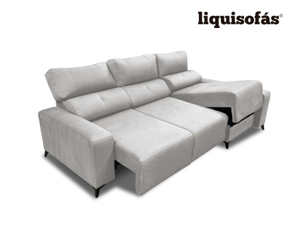 SOFÁ CHAISE LONGUE DESLIZANTE FRONTAL Y RECLINABLE MOD. GIJÓN