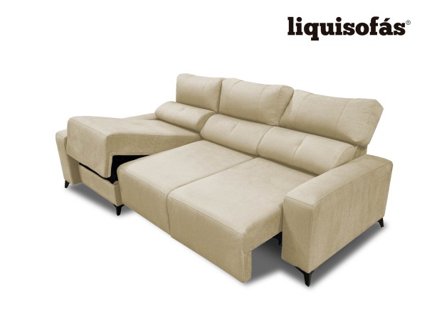 SOFÁ CHAISE LONGUE DESLIZANTE FRONTAL Y RECLINABLE MOD. GIJÓN