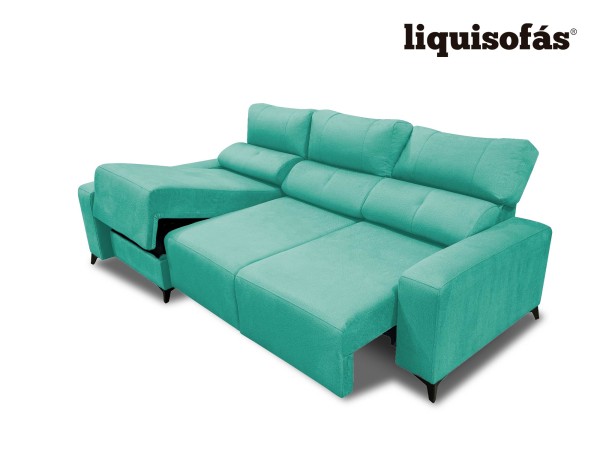 SOFÁ CHAISE LONGUE DESLIZANTE FRONTAL Y RECLINABLE MOD. GIJÓN