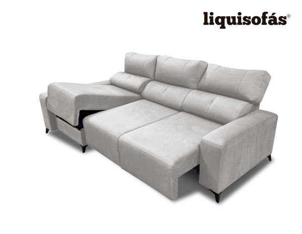 SOFÁ CHAISE LONGUE DESLIZANTE FRONTAL Y RECLINABLE MOD. GIJÓN