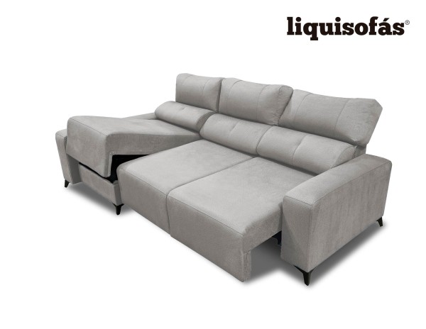 SOFÁ CHAISE LONGUE DESLIZANTE FRONTAL Y RECLINABLE MOD. GIJÓN