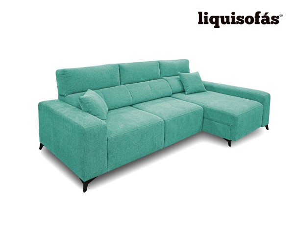 SOFÁ CHAISE LONGUE DESLIZANTE FRONTAL Y RECLINABLE MOD. GIJÓN