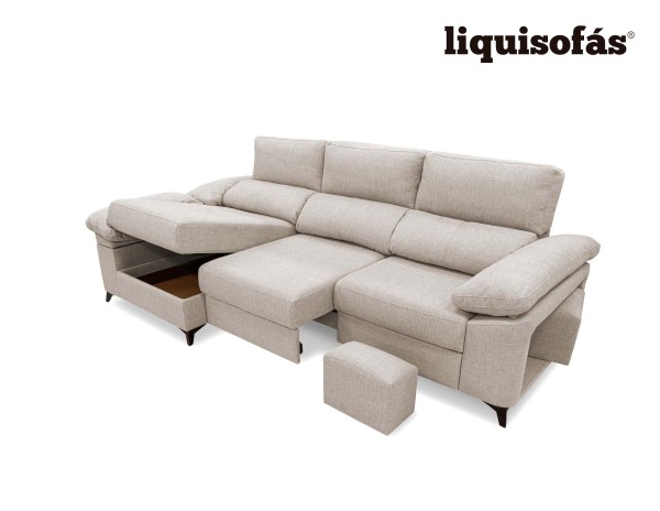 SOFÁ CHAISE LONGUE DESLIZANTE FRONTAL Y RECLINABLE MOD. BUENOS AIRES