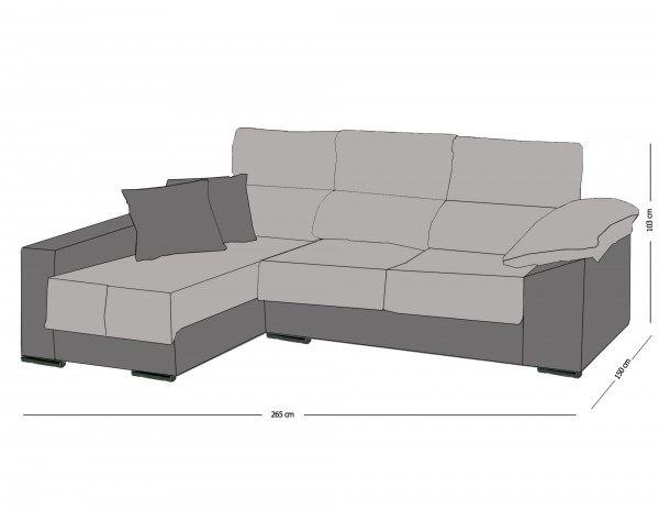 CHAISELONGUE DESLIZANTE CON ARCÓN MOD.TORONTO