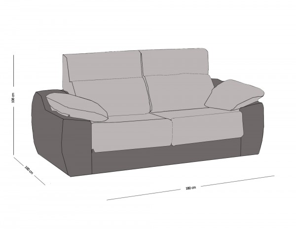 SOFÁ 2 Ó 3 PLAZAS DESLIZANTE Y RECLINABLE MOD. AFAF