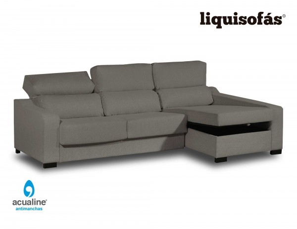 SOFÁ CHAISELONGUE CAMA CON SISTEMA ITALIANO Y RESPALDO RECLINABLE MOD. ROYAL MAIL