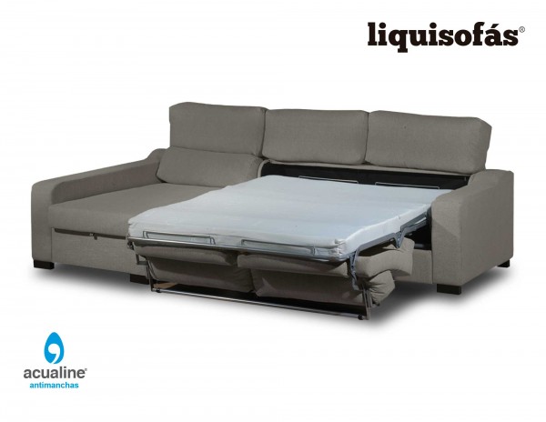 SOFÁ CHAISELONGUE CAMA CON SISTEMA ITALIANO Y RESPALDO RECLINABLE MOD. ROYAL MAIL