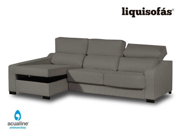 SOFÁ CHAISELONGUE CAMA CON SISTEMA ITALIANO Y RESPALDO RECLINABLE MOD. ROYAL MAIL