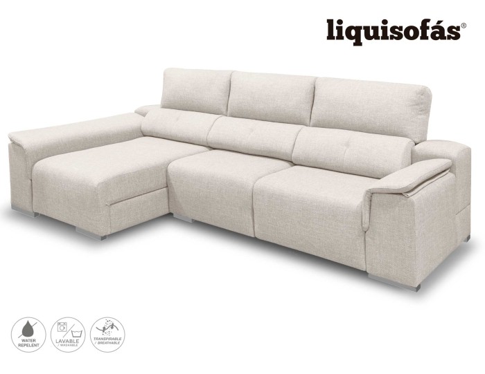 SOFÁ CHAISELONGUE DESLIZANTE FRONTAL Y RECLINABLE MOD. HEAT