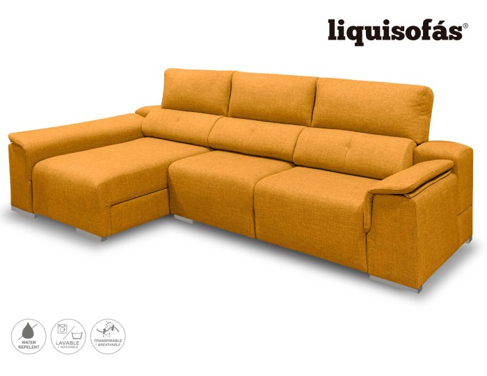 SOFÁ CHAISELONGUE DESLIZANTE FRONTAL Y RECLINABLE MOD. HEAT