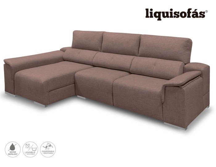 SOFÁ CHAISELONGUE DESLIZANTE FRONTAL Y RECLINABLE MOD. HEAT