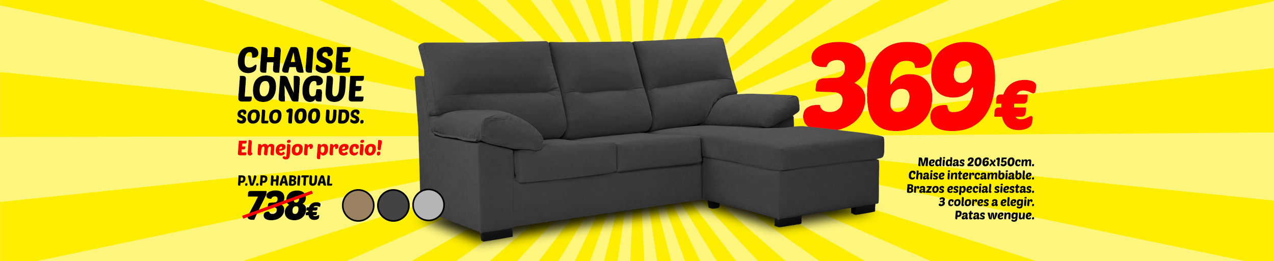 sofa chaiselongue oferta